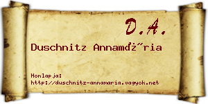 Duschnitz Annamária névjegykártya